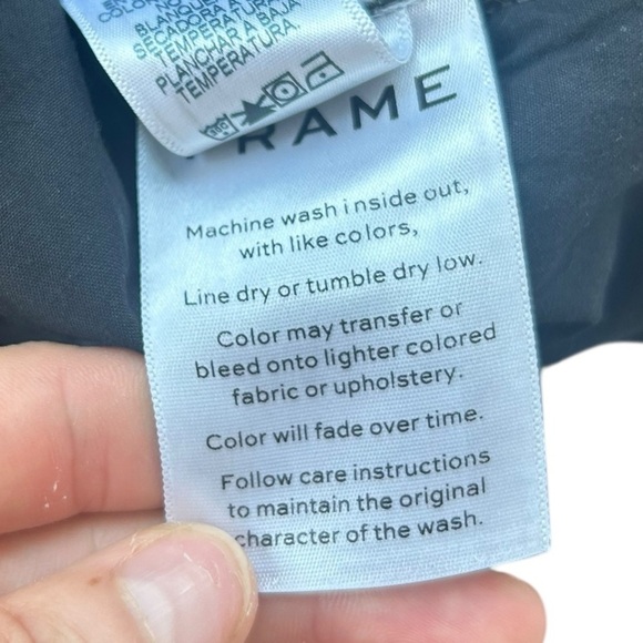 FRAME Denim Le Cutoff Frayed Hem Shorts Silver Strike Dark Grey Size 29 - Picture 7 of 8